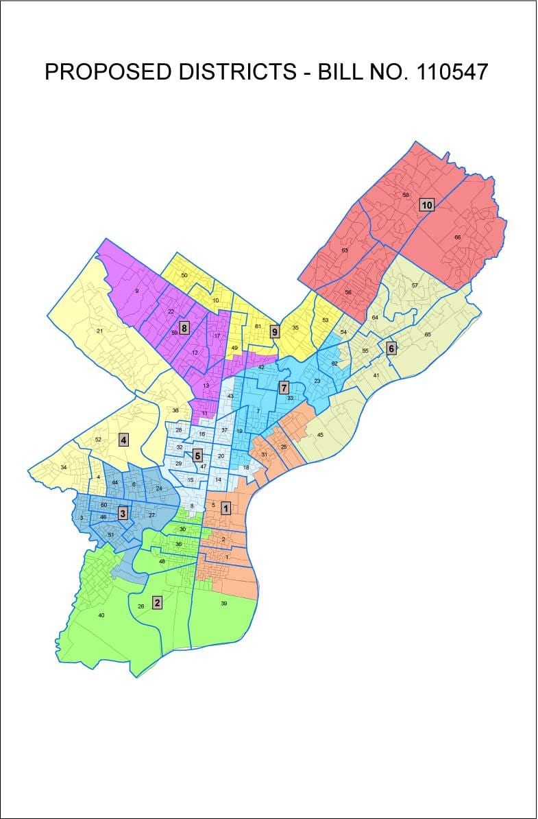 वार्ड नक्शा फिलाडेल्फिया