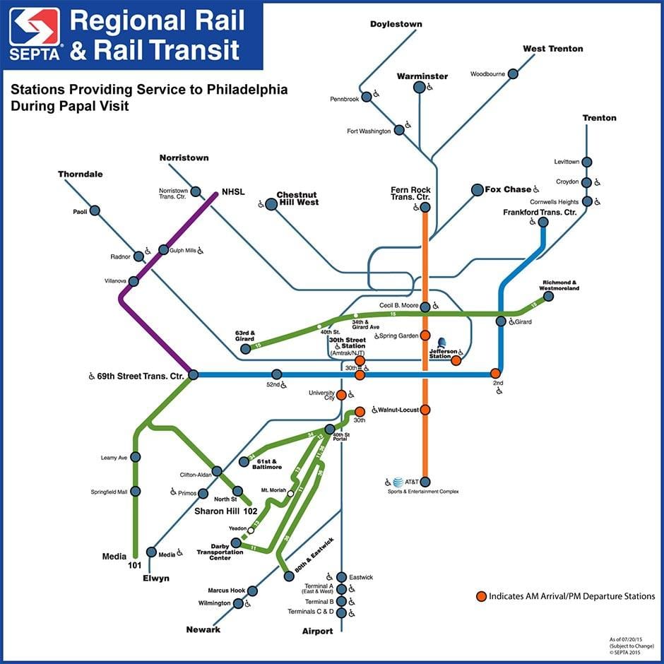 Septa फिली नक्शा