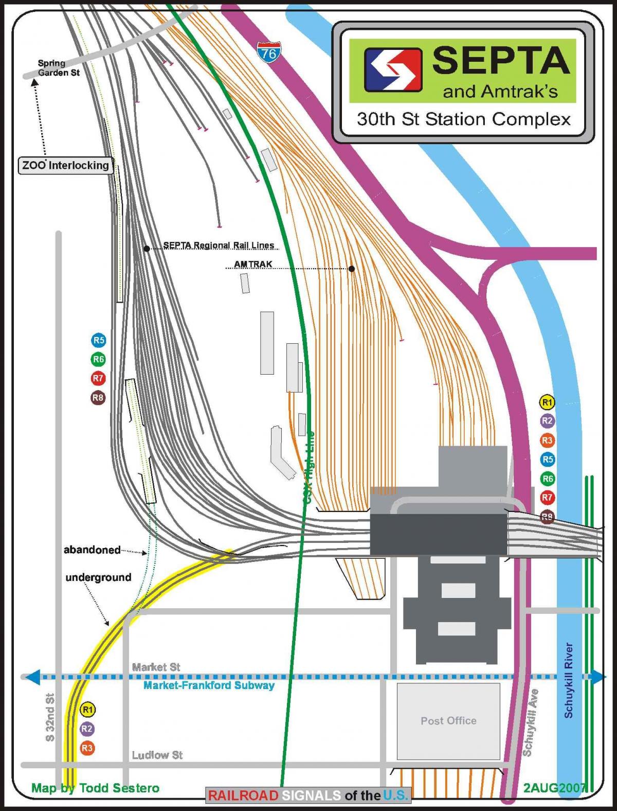 फिलाडेल्फिया 30 स्ट्रीट स्टेशन का नक्शा