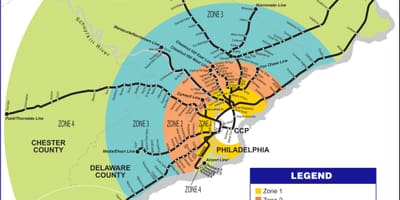 नक्शे के Septa क्षेत्र