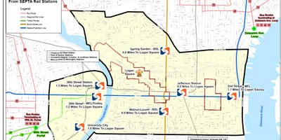 Septa बस मार्ग नक्शा